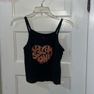 Volcom Black Tank Top with Tan Heart Logo